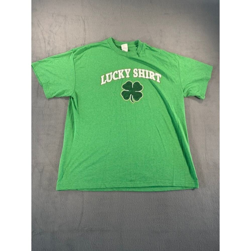 LUCKY SHIRT ST. PATRICK IRISH IRELAND CLOVER GREEN T-SHIRT SIZE XL